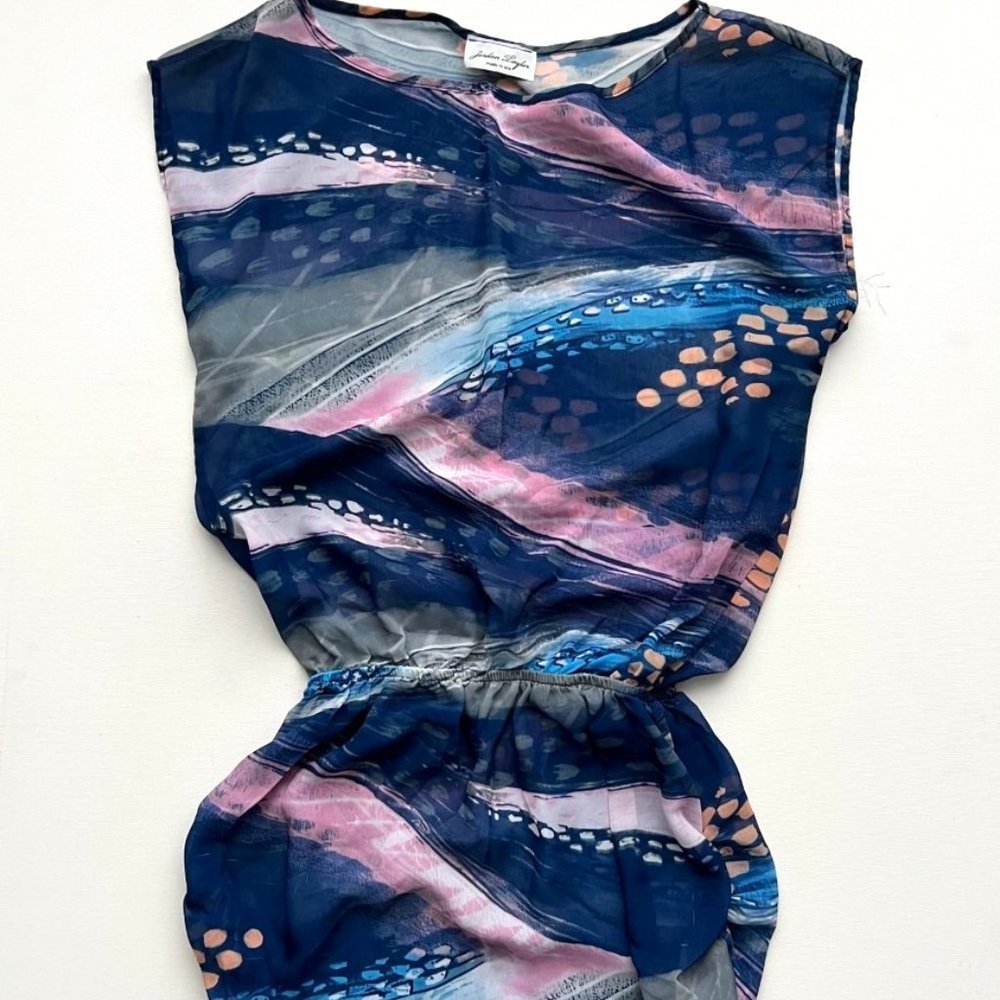 Jordan Taylor Beach Sheer Cover Up  Top Blue ( S )